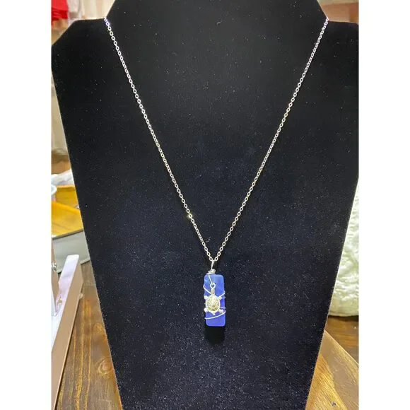 Jackie Gallagher Designs - Glass Bar and Charm Pendant Necklace - Picture 2 of 15